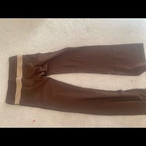 Brown lulu lemon pants with beige stripe
